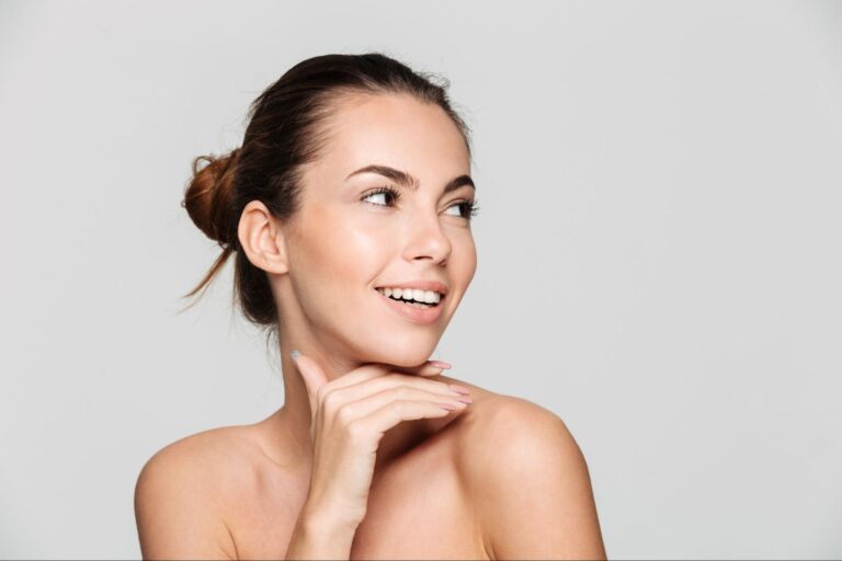 A woman with a clear, radiant complexion and even skin tone, showcasing the results of BBL laser therapy for skin rejuvenation.